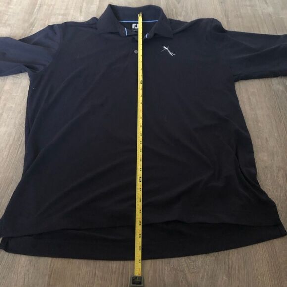 FootJoy FJ Golf Solid Pique Short Sleeve Navy Blue Polo Shirt Sz Large Bird Logo - Picture 10 of 10